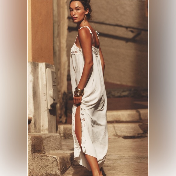 Zara White Maxi Dress with Lace Details - Picture 4 of 13